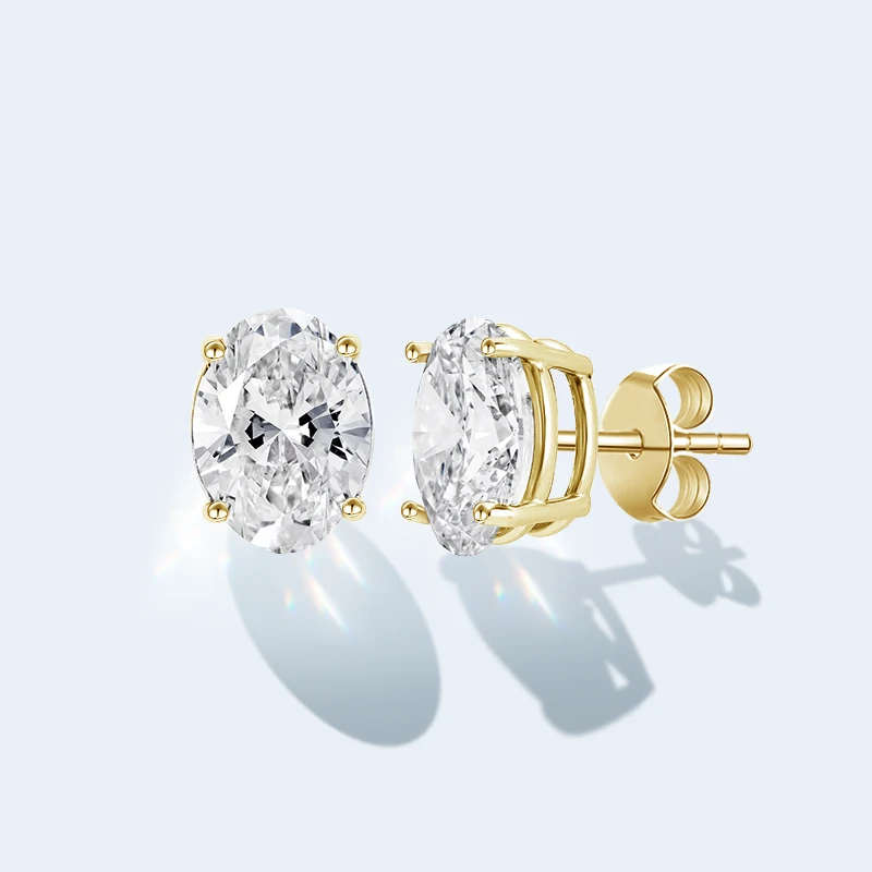 Lab Created Diamond Stud Gold Earrings